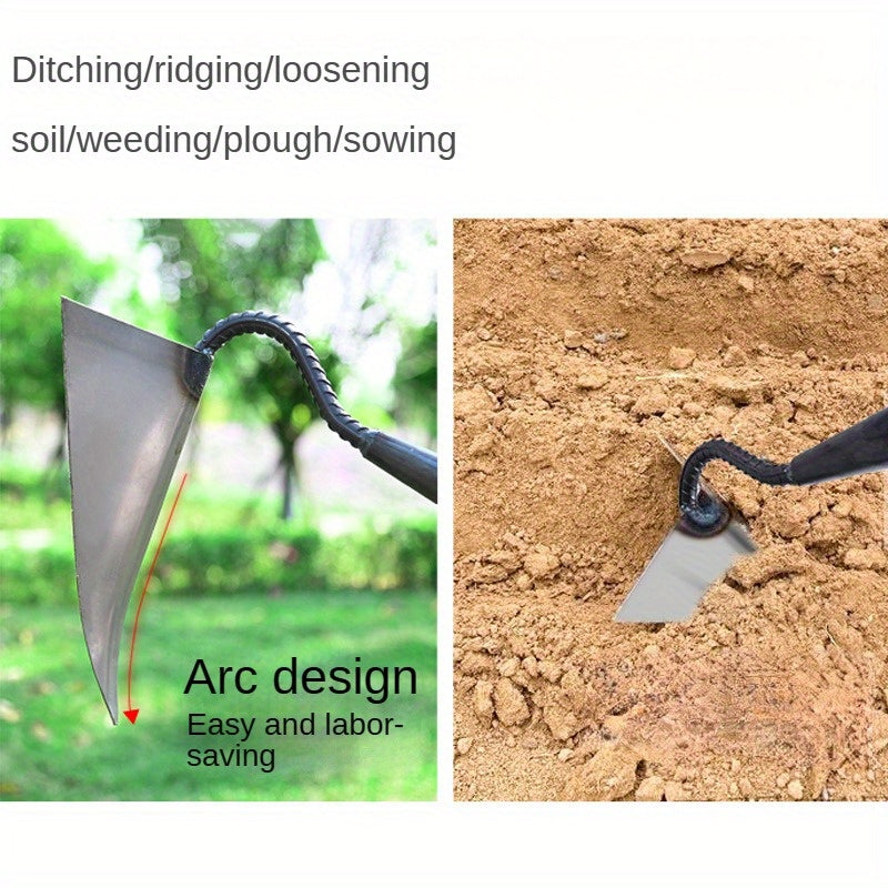 Metal Garden Hoe with V-Shape Blade for Weeding Soil Loosening and Cultivating
