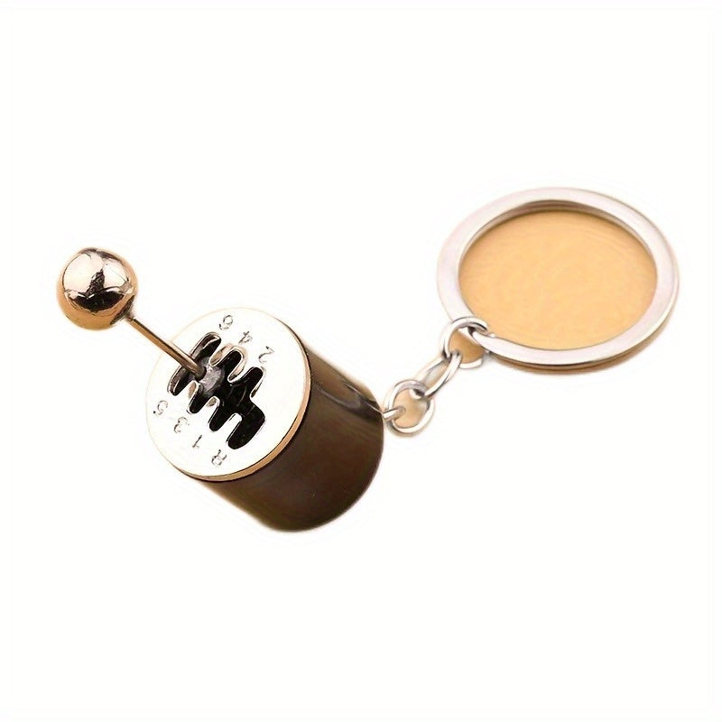 Black Metal Mini Gearbox Keychain Car Shift Stick Accessory