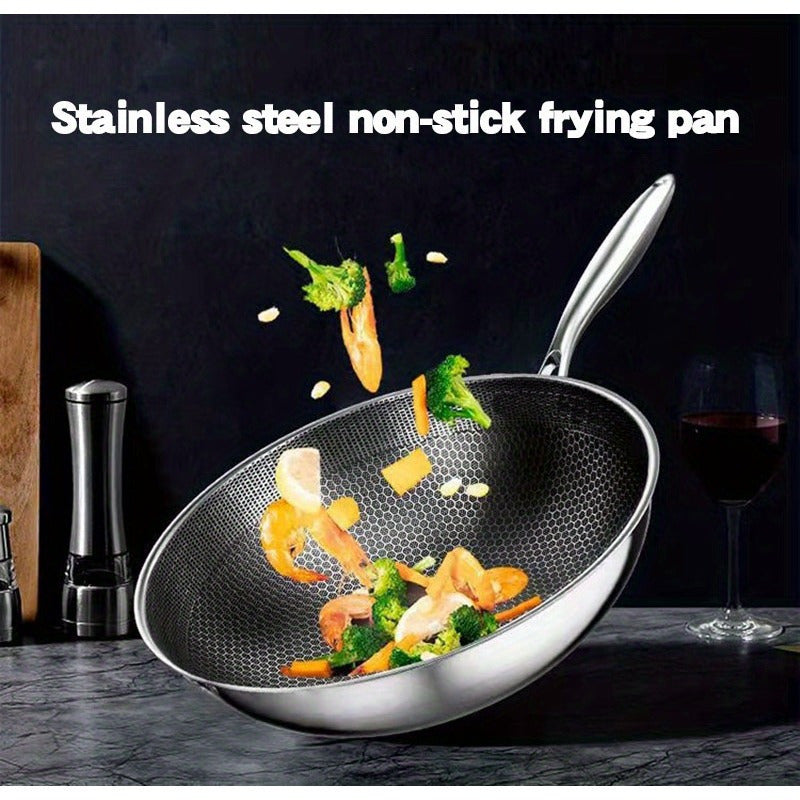 Non-Stick Honeycomb Coating Skillet Wok and Saute Pan Set for Gas and Induction Cooking