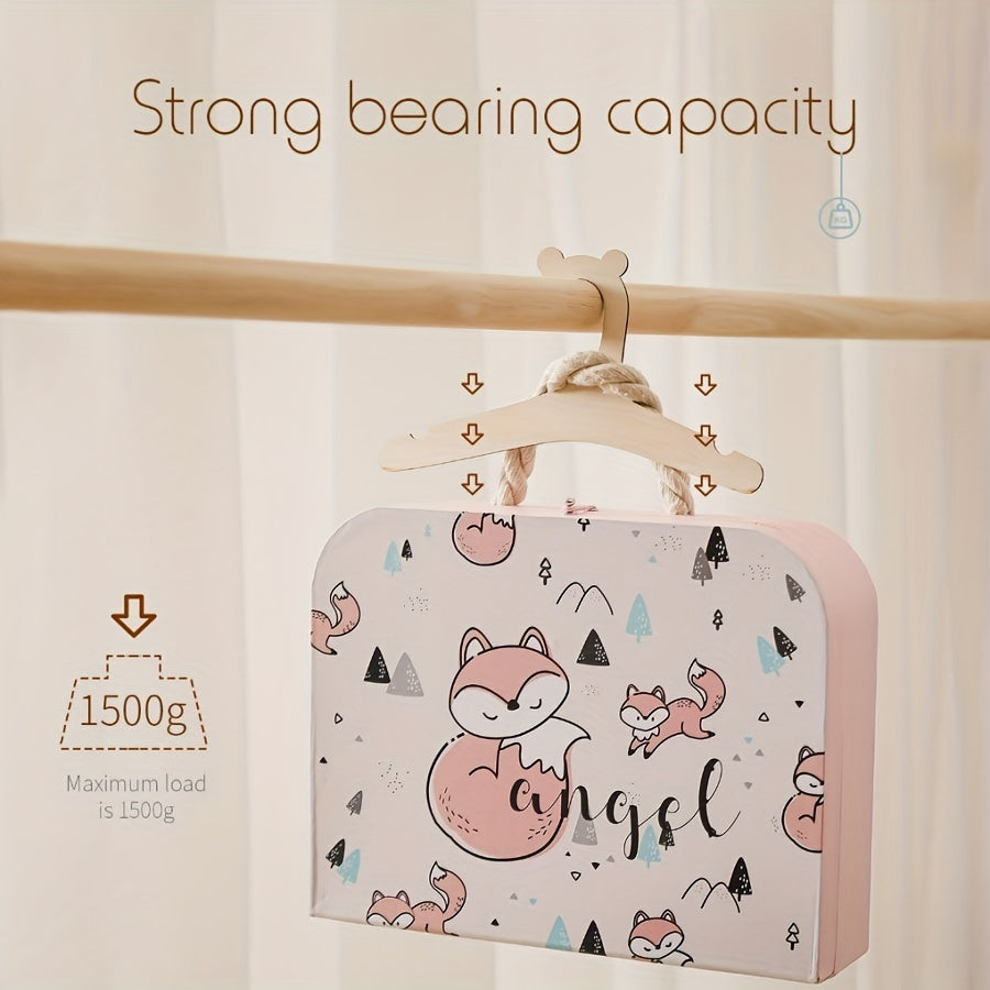 10-Piece Wooden Clothes Hangers for Kids Wardrobe Storage