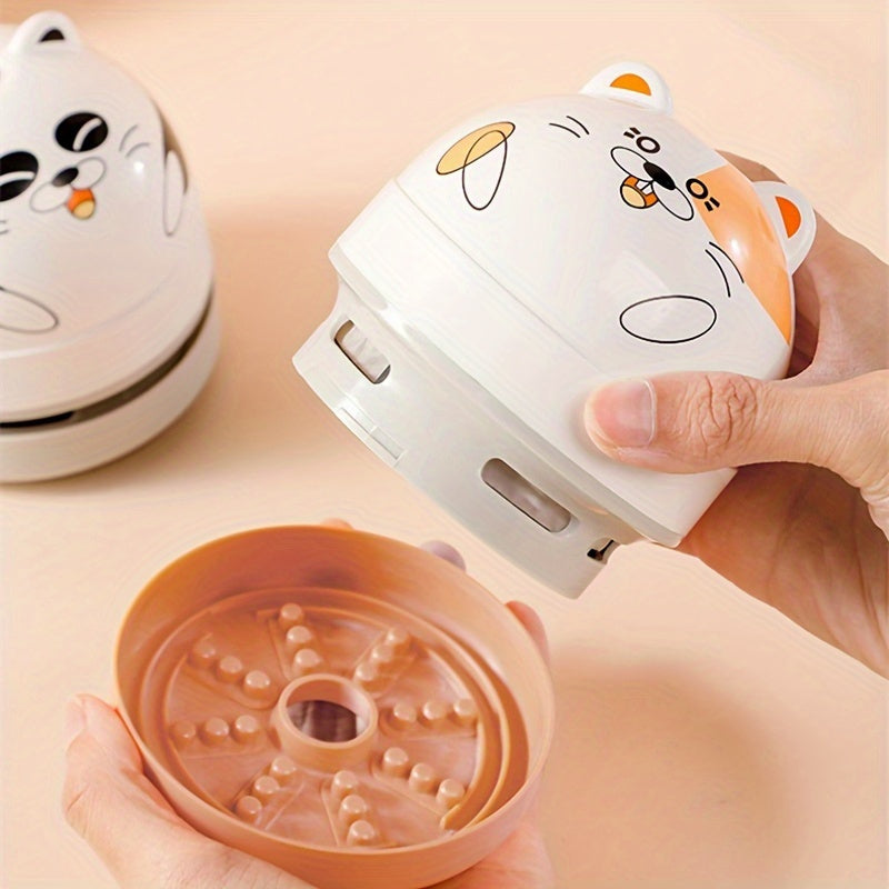 Mini Handheld Vacuum Cleaner for Desk and Keyboard Cleaning with Dust Brush