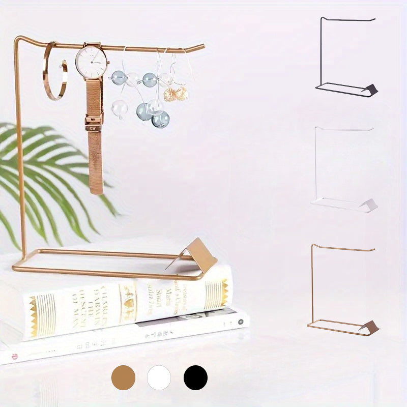 Многофункциональная подставка для украшений для хранения ожерелий, серег, браслетов и резинок для волос, металлическая стойка для домашнего хранения