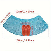 Non-Slip Fan-Shaped Polyester Bath Mat Water Absorbent Dirt Resistant Large Shower Mat