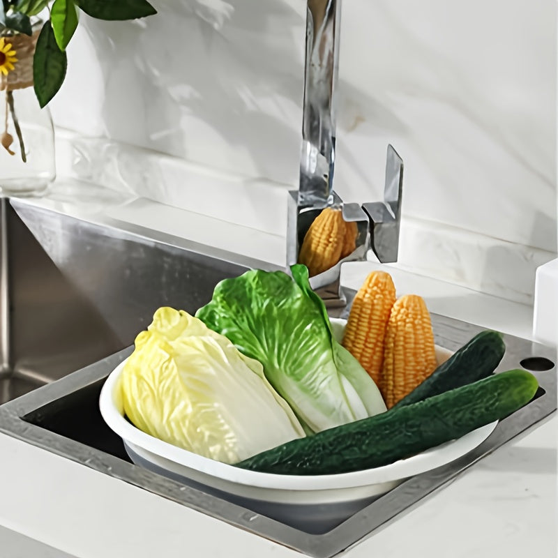 3-Piece Foldable Basin Set for Face Washing Vegetable Rinsing and Foot Soaking