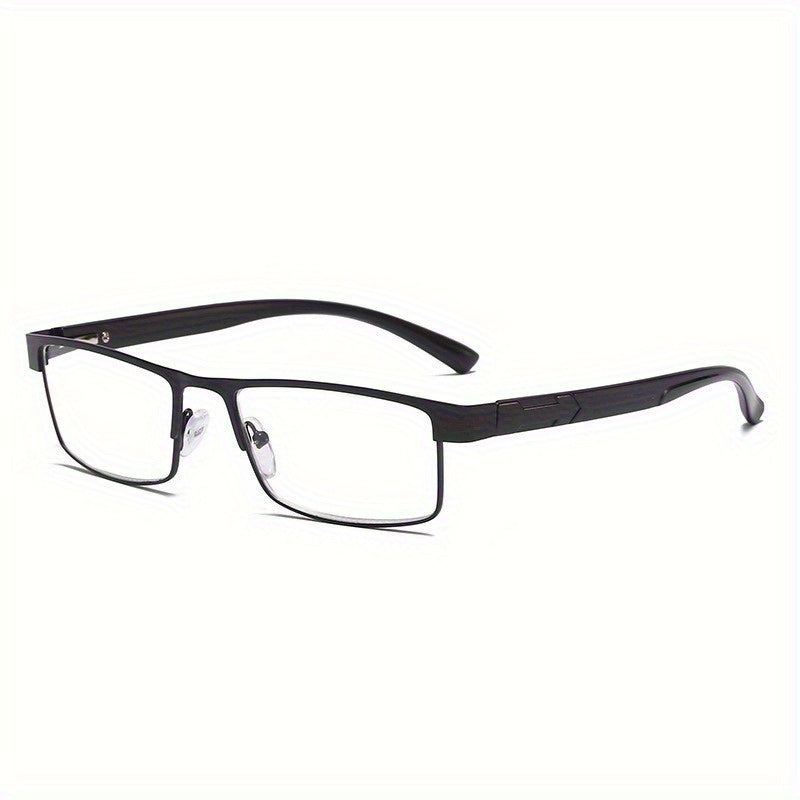 Men's Titanium Alloy Reading Glasses Square Frame Anti-Blue Light +1.0 to +4.0 Presbyopic