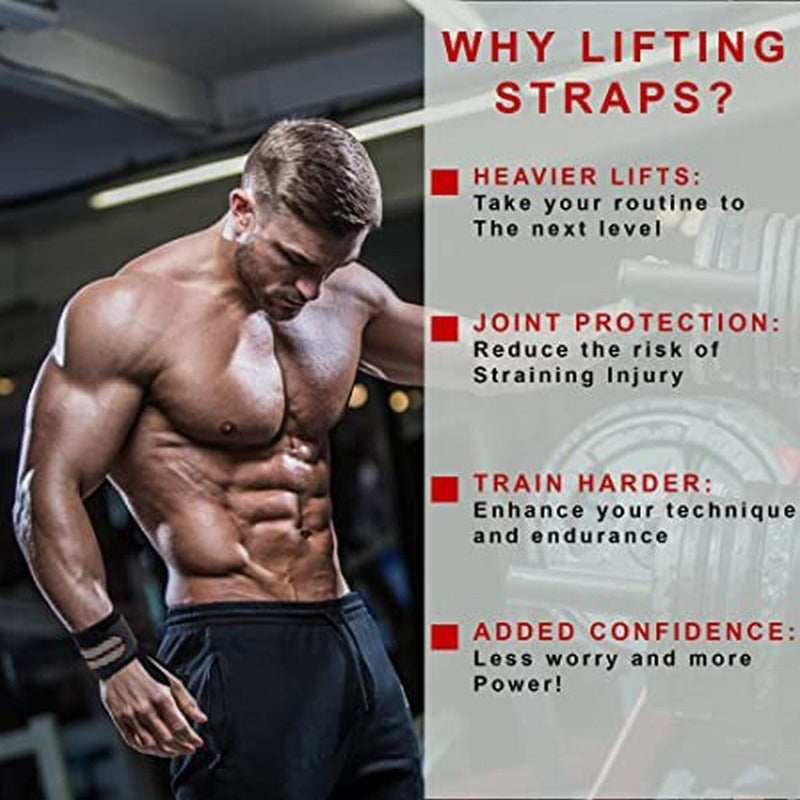 Muñequeras unisex de poliéster con acolchado para levantamiento de pesas y entrenamiento en el gimnasio