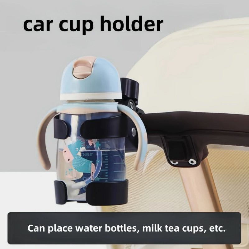 Sturdy Clamp-On Beverage Holder for Bikes and Strollers 360° Swivel