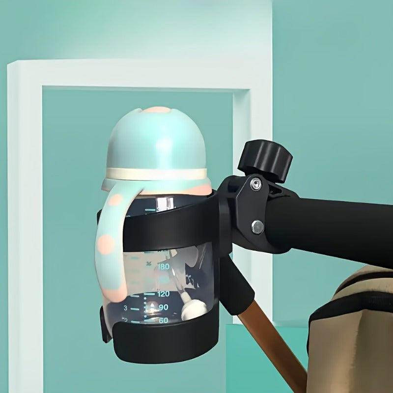 Soporte de bebida resistente con abrazadera para bicicletas y cochecitos, giro de 360°