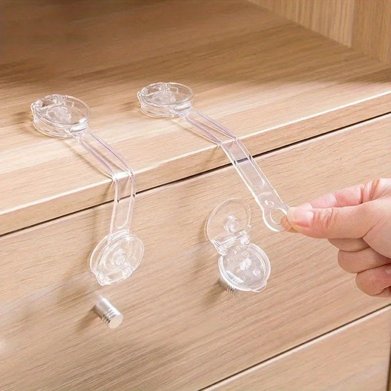Set of 6 Transparent Child Safety Cabinet Locks for Refrigerators Drawers and Toilets
