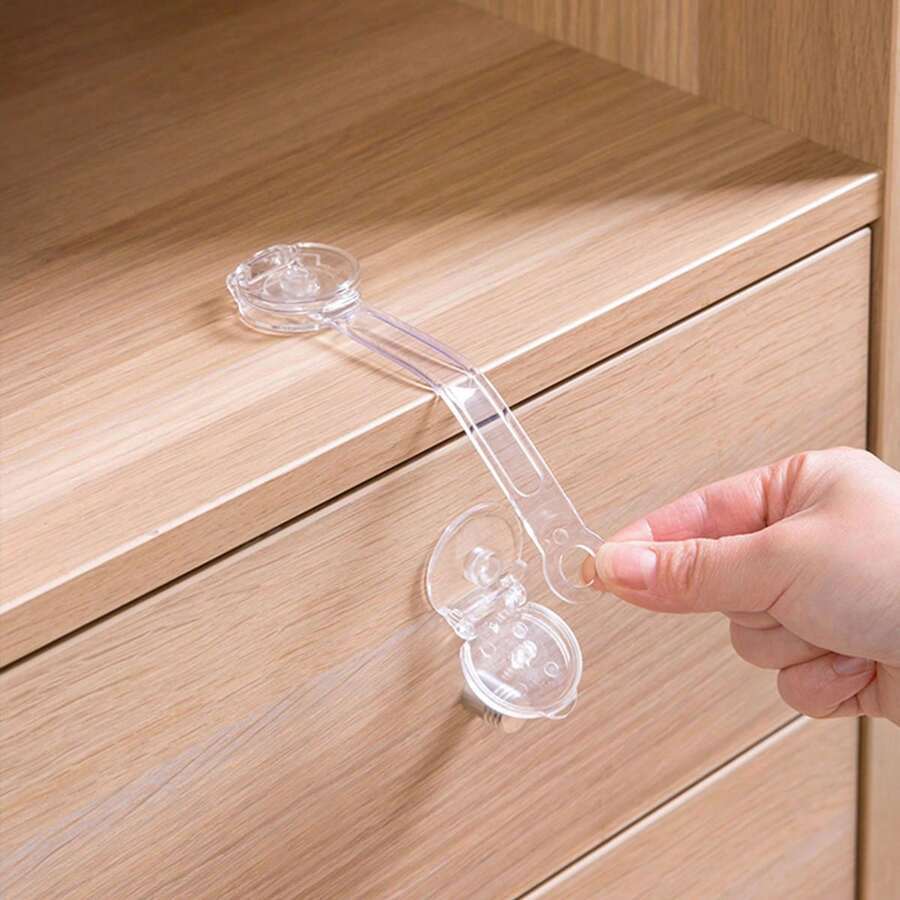 2 Pack Child Safety Locks for Cabinets Drawers and Toilets Lead-Free Plastic