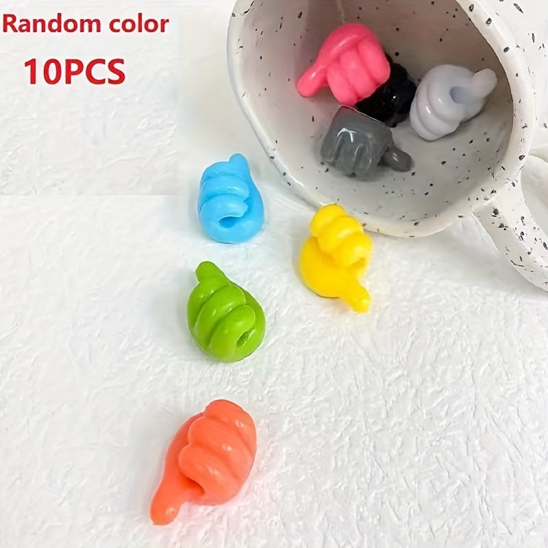 10 шт. мультяшные крючки на липучке для бесшовной организации кабелей на стенах.