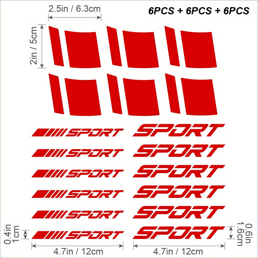 18 шт. отражающих виниловых наклеек на диски автомобиля, наклейки на ступицы для гонок