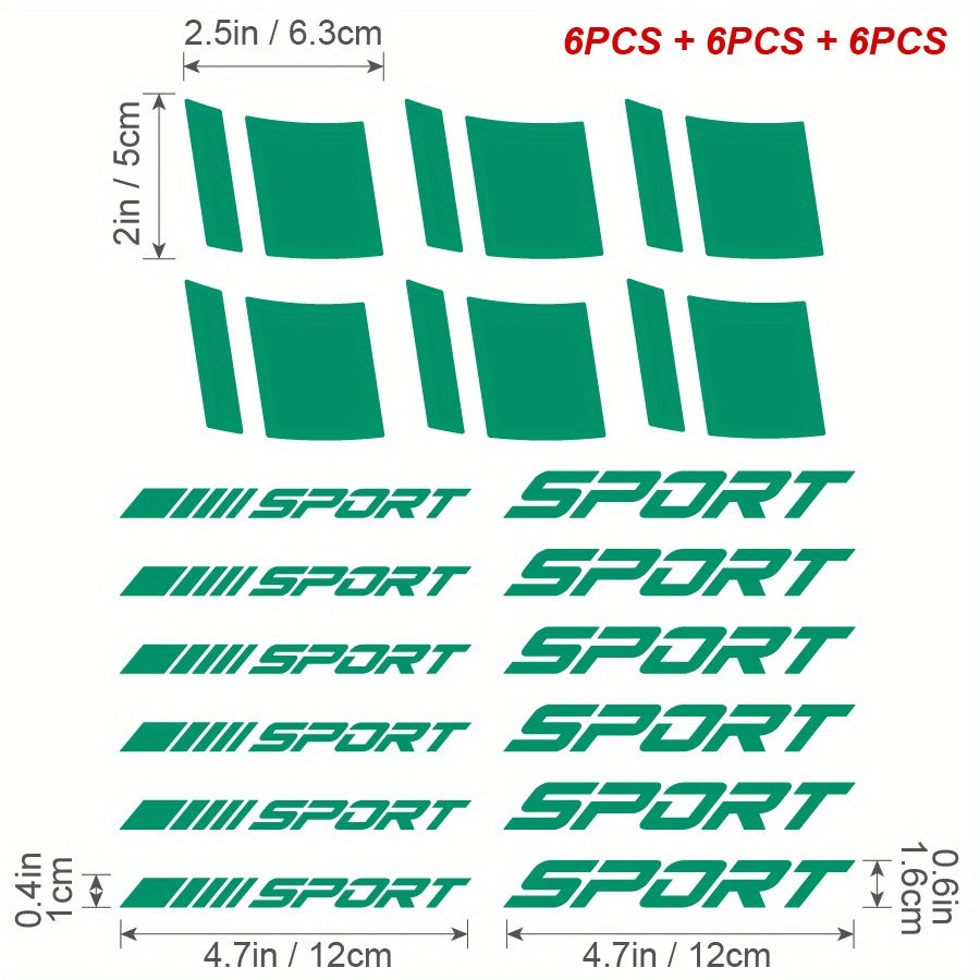 18 шт. отражающих виниловых наклеек на диски автомобиля, наклейки на ступицы для гонок