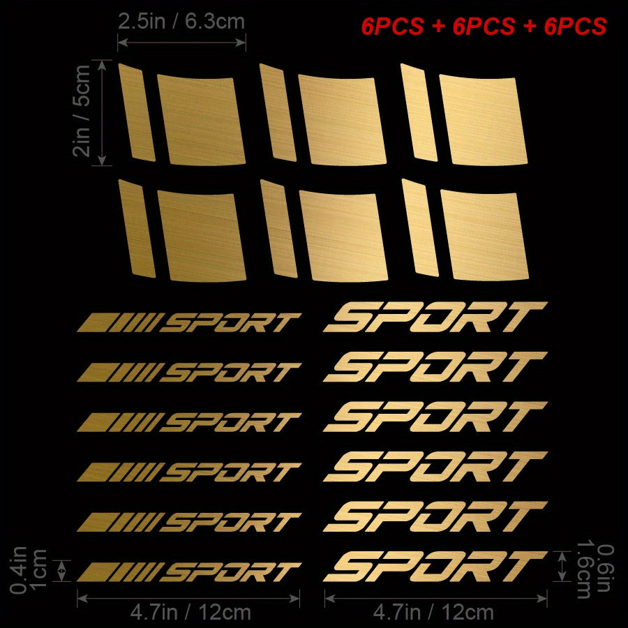 18 шт. отражающих виниловых наклеек на диски автомобиля, наклейки на ступицы для гонок