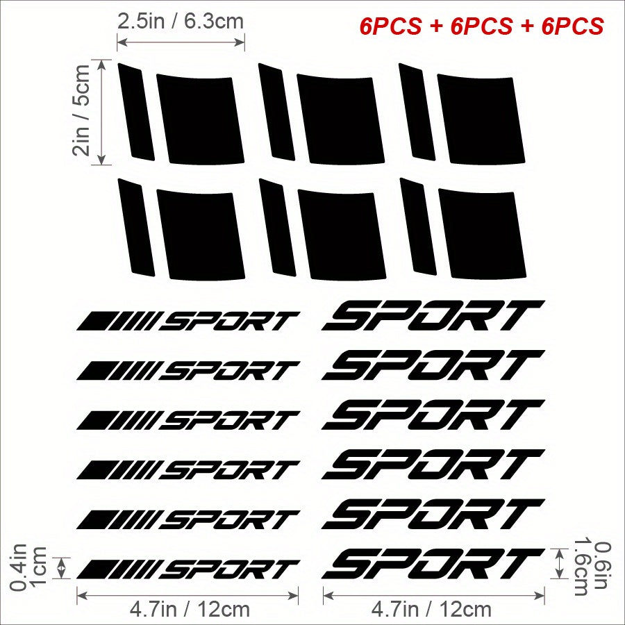 18 шт. отражающих виниловых наклеек на диски автомобиля, наклейки на ступицы для гонок