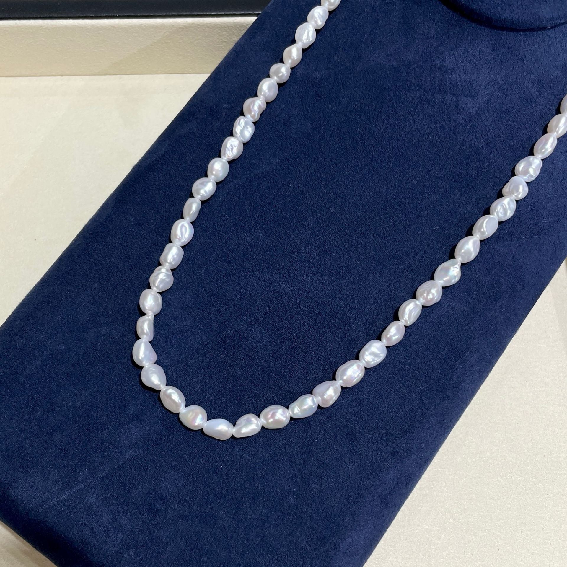 Freshwater Pearl Necklace Unplated Genuine Pearls Gift Box for Women