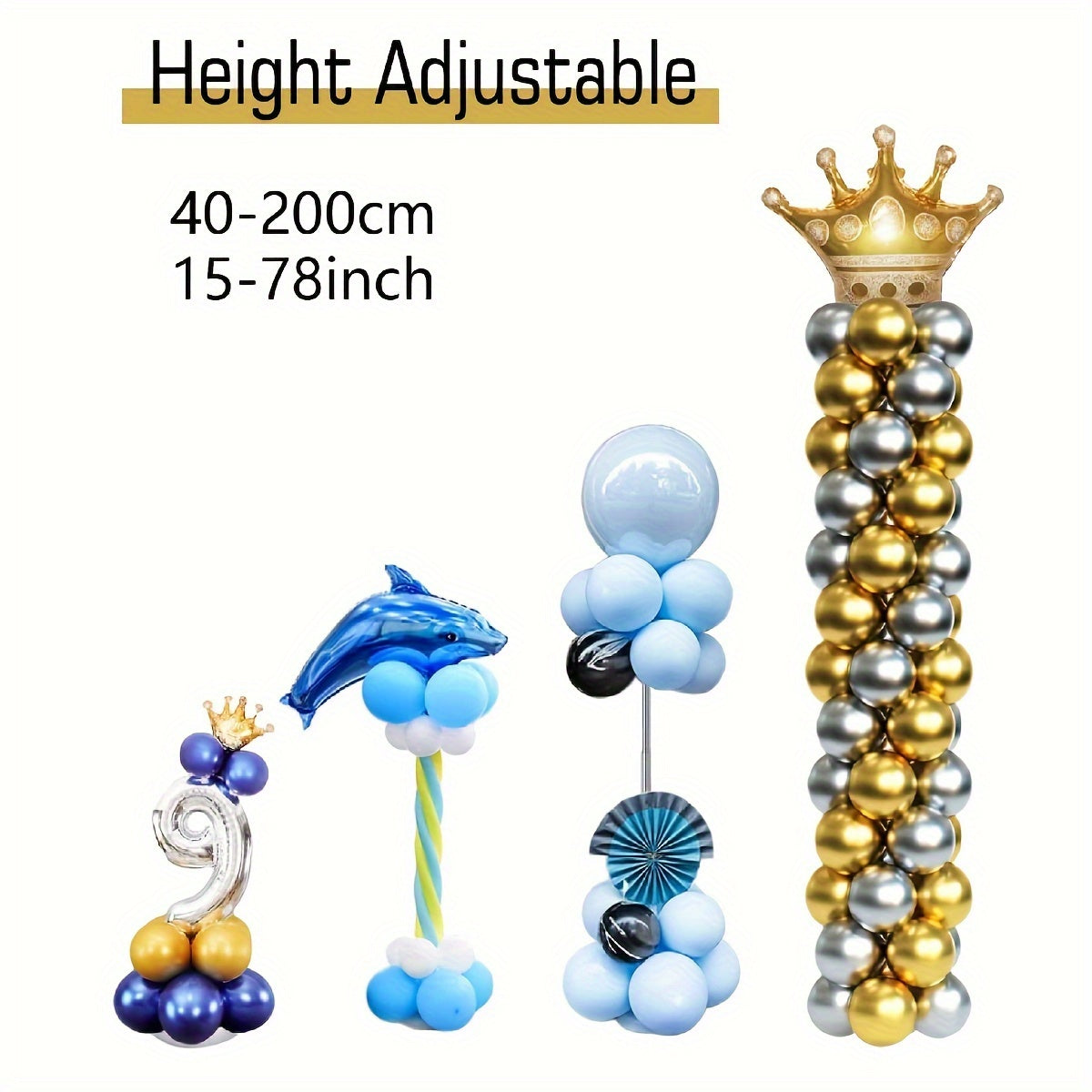 Adjustable Metal Balloon Stand Kit for Graduation Parties Birthdays Weddings