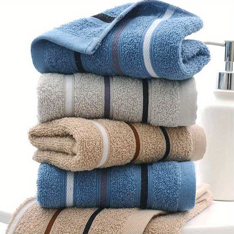Bath Towel Set Geometric Pattern Soft Cotton High Absorbency Elegant Collection