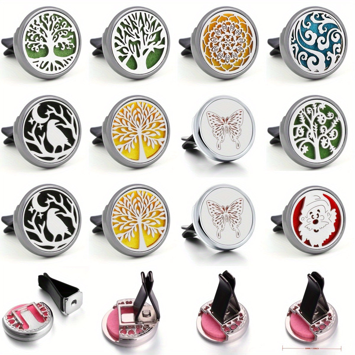 Qayta to'ldiriladigan avtomobil venti klipi havo tozalovchi, aromatsiz aromaterapiya diffuzori