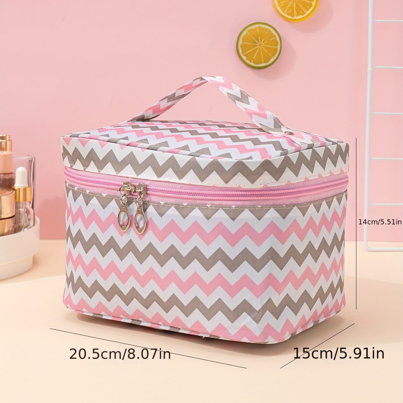 Travel Makeup Bag with Ample Storage and Zipper Closure for On-the-Go Organization