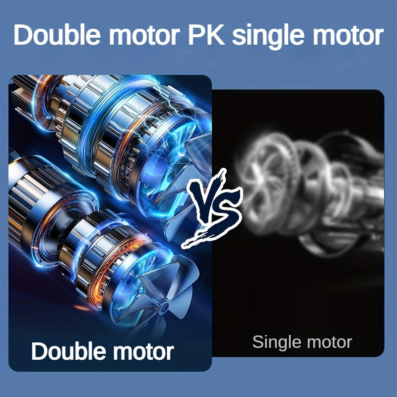 Portable Air Conditioner Fan with Dual Motors, 5-Speed Cooling, USB Rechargeable Battery