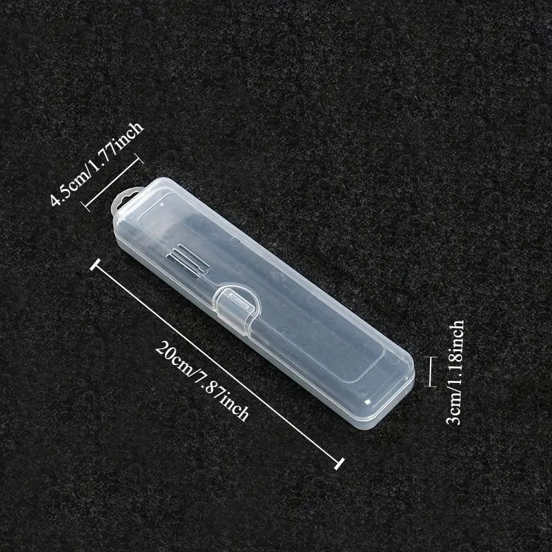 Clear Flip-Top Portable Storage Case for Cutlery Toothbrush Makeup Brushes