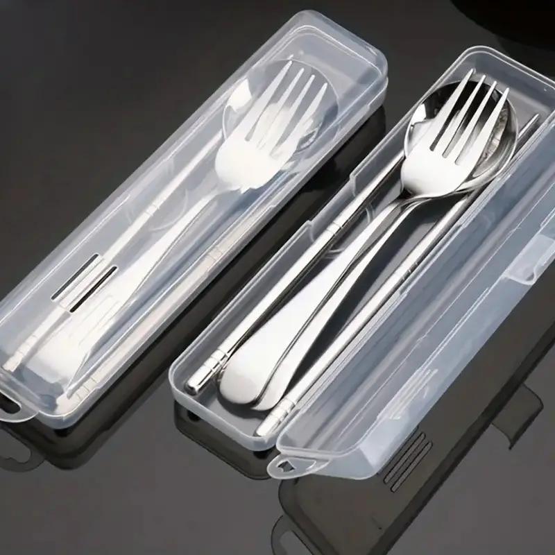 Clear Flip-Top Portable Storage Case for Cutlery Toothbrush Makeup Brushes