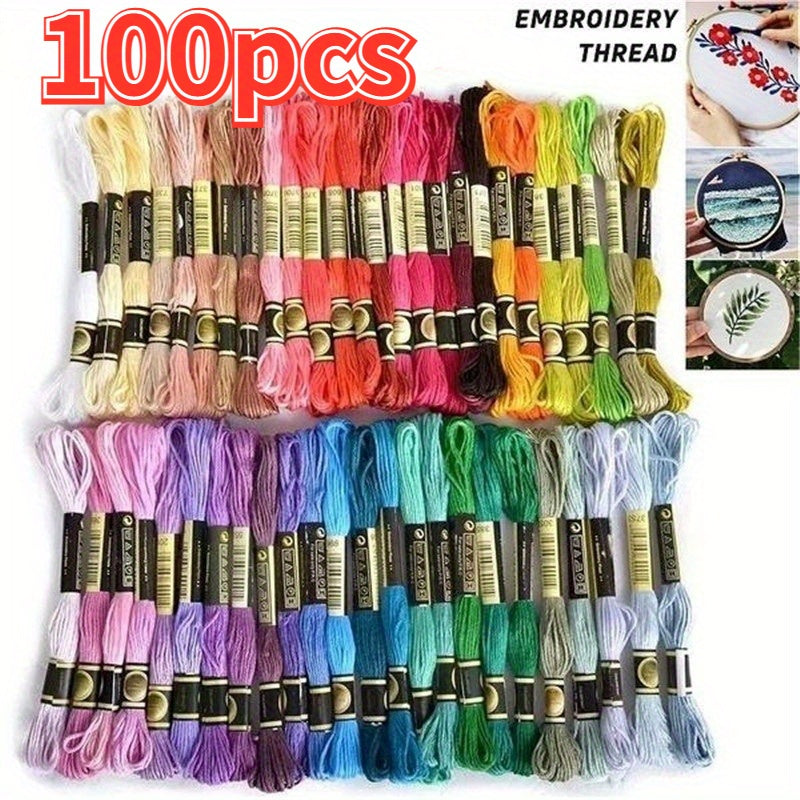 Cotton Embroidery Floss Multi-Color Thread for Cross Stitch Sewing Crafts Pack of 12 24 36 50 100