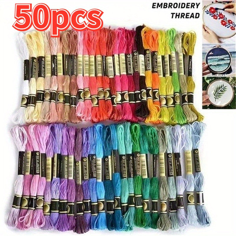 Cotton Embroidery Floss Multi-Color Thread for Cross Stitch Sewing Crafts Pack of 12 24 36 50 100