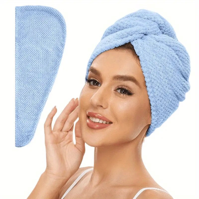 2-Pack Microfiber Hair Towels Soft Quick-Dry Hair Wraps for Drying