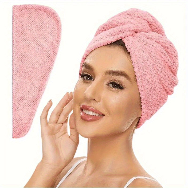 2-Pack Microfiber Hair Towels Soft Quick-Dry Hair Wraps for Drying