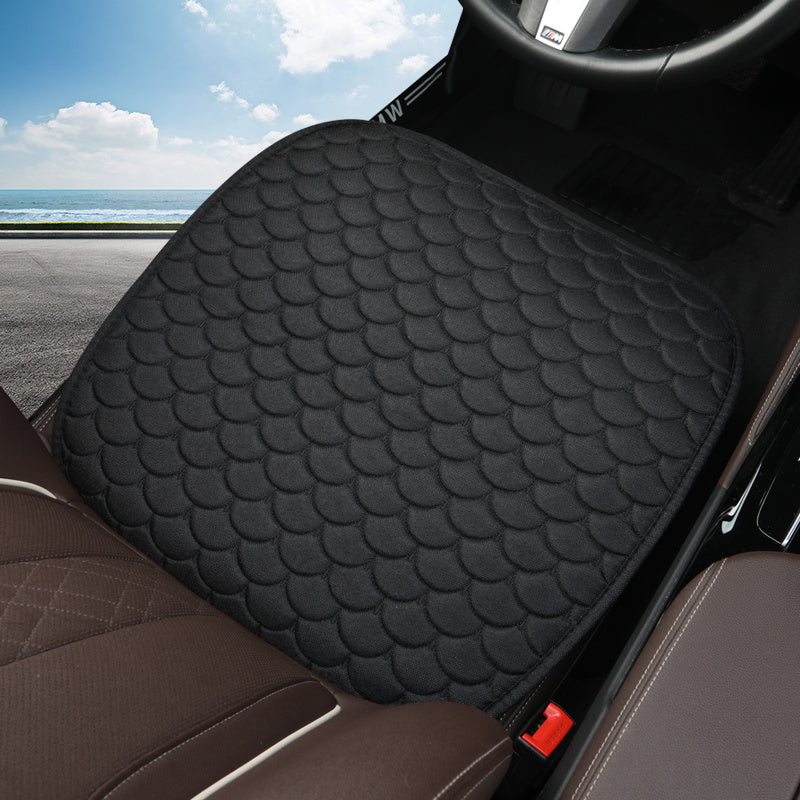 3-Piece Car Seat Cushions Linen Texture Fan-Shaped Universal Fit for Sedan SUV