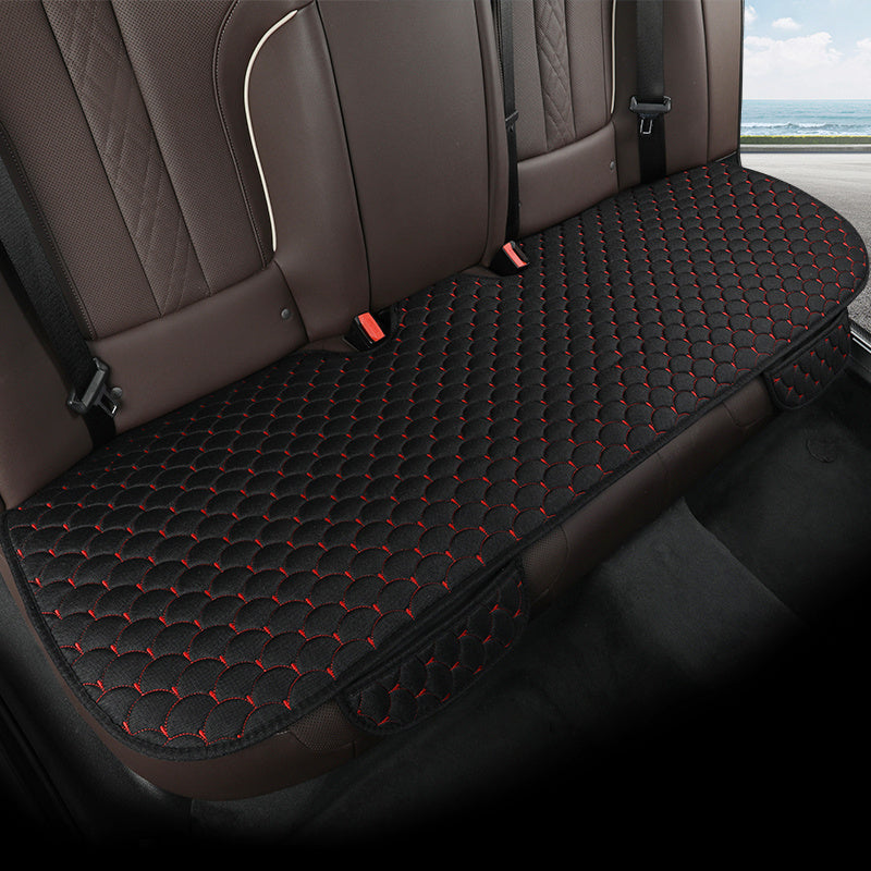 3-Piece Car Seat Cushions Linen Texture Fan-Shaped Universal Fit for Sedan SUV