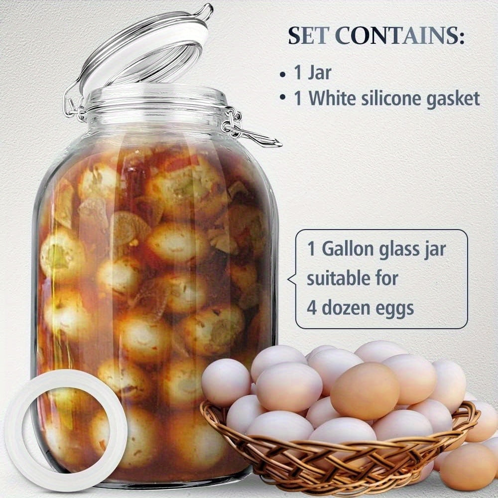 Tarro de cristal sin BPA con cierre hermético para almacenamiento de huevos en vinagre, té y aperitivos