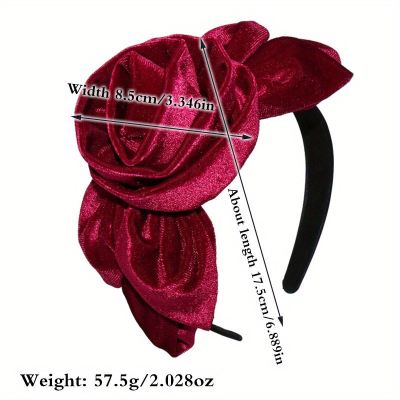 Ayollar uchun vintage velur gulli soch taqilishi, yaproq dizayni bilan, ziyofatlar va sovg‘alar uchun nafis soch aksessuari