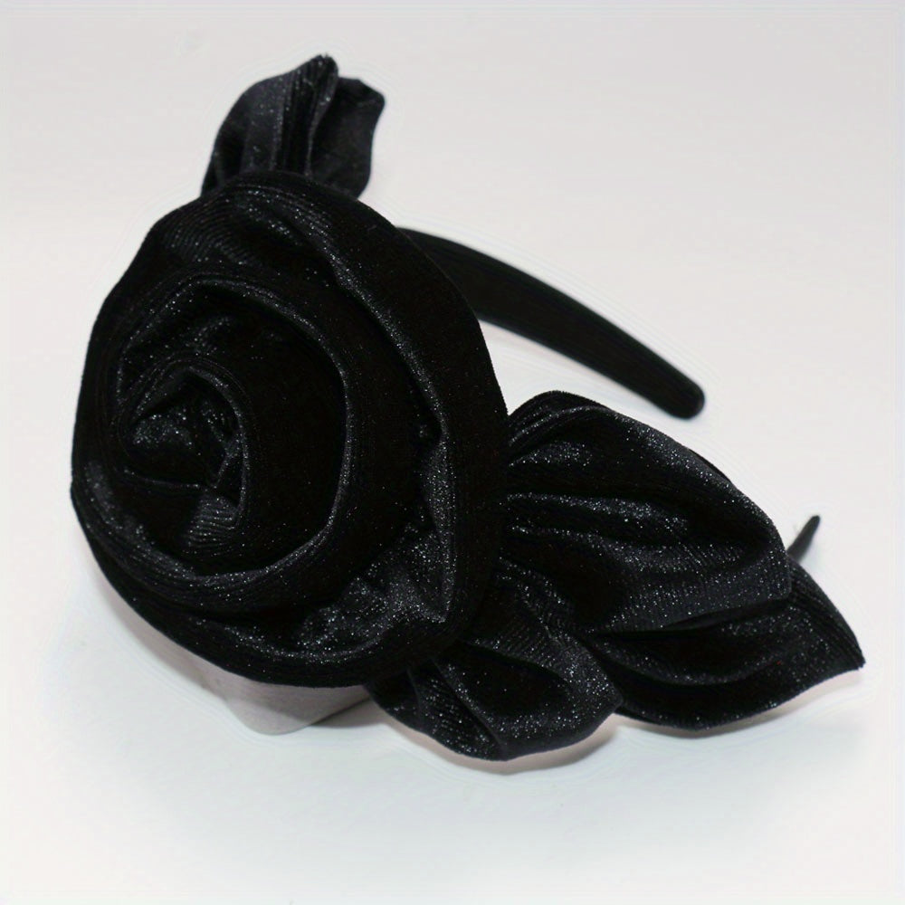 Ayollar uchun vintage velur gulli soch taqilishi, yaproq dizayni bilan, ziyofatlar va sovg‘alar uchun nafis soch aksessuari