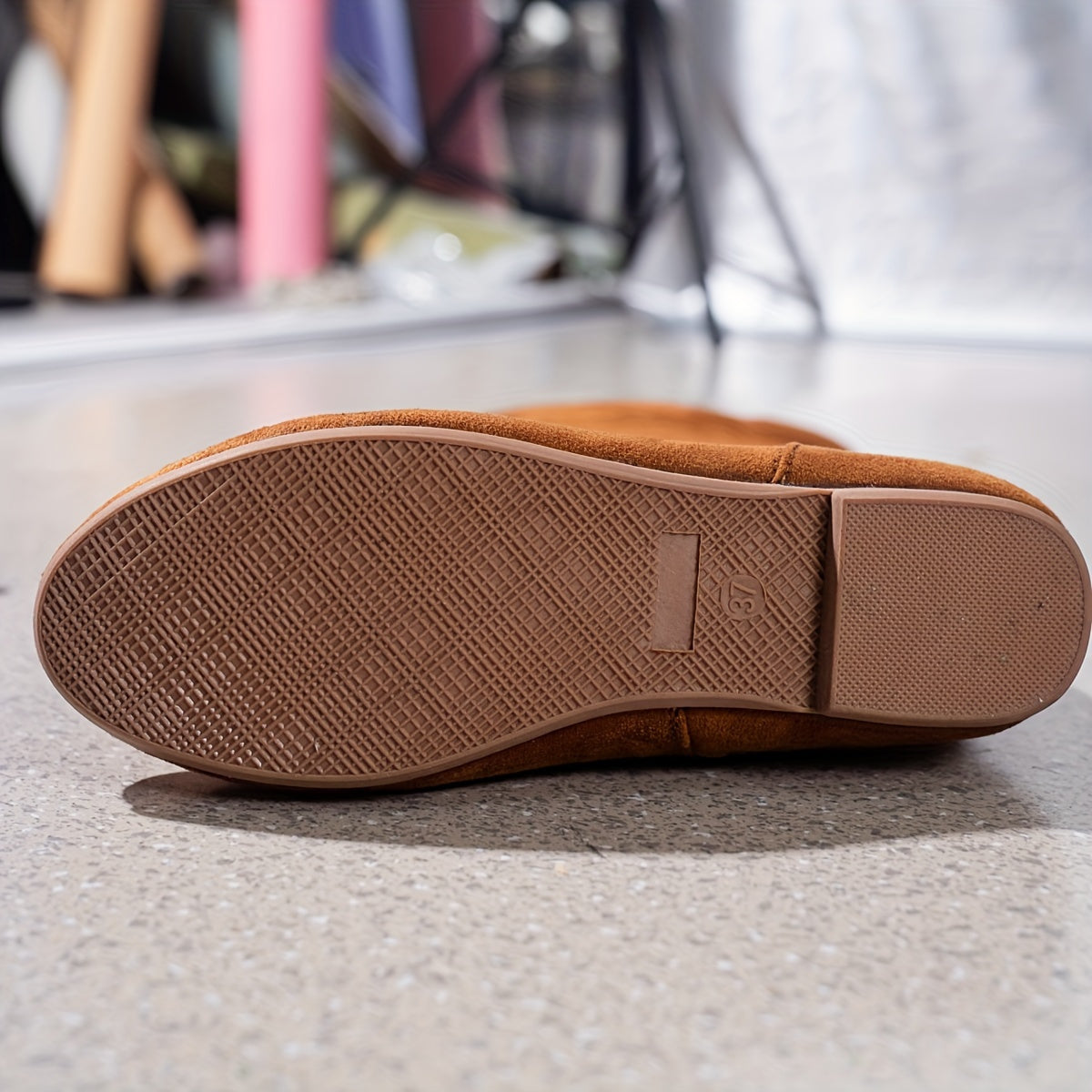 Women's Solid Color Casual Flat Mid Calf Boots with Side Zipper