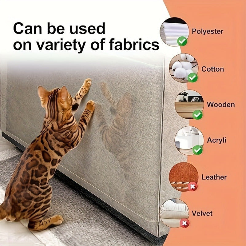 Cinta antidesgaste de PVC transparente de doble cara para gatos para protección de muebles
