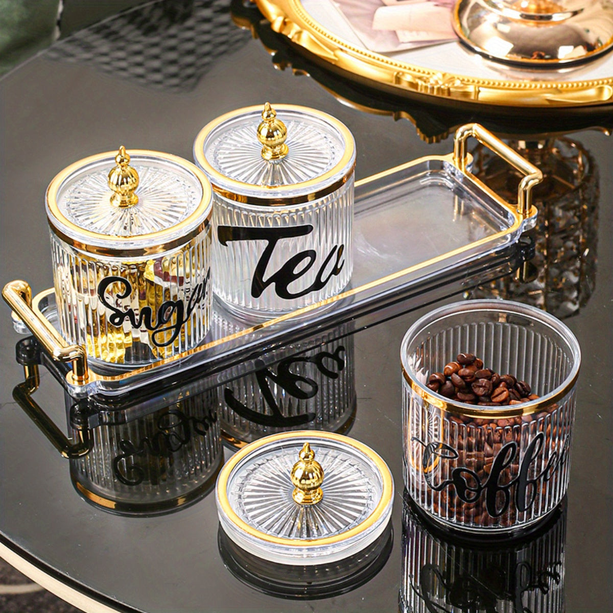 Nordic-Inspired Serving Tray Set with Candy Jar for Dried Fruits and Breakfast