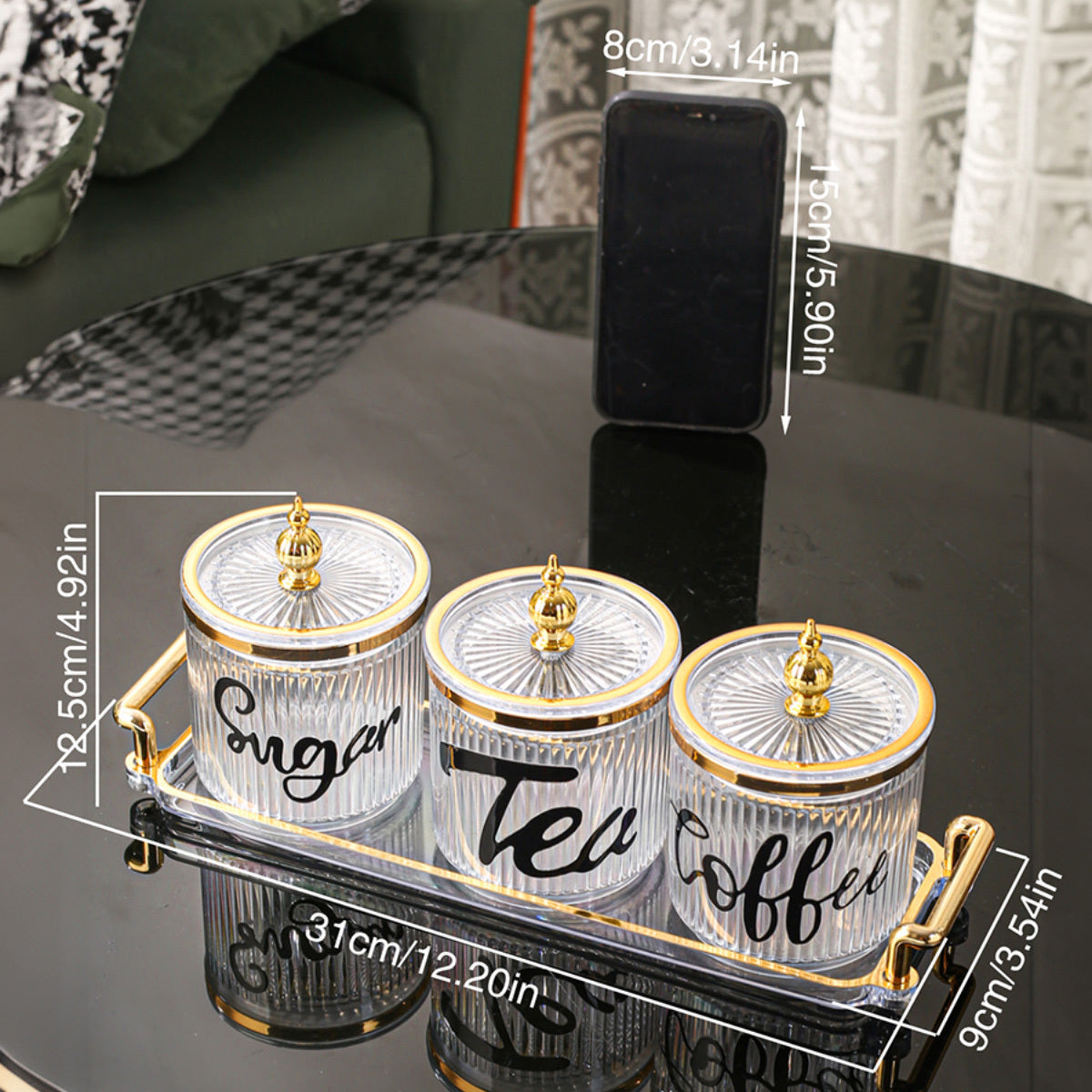 Nordic-Inspired Serving Tray Set with Candy Jar for Dried Fruits and Breakfast