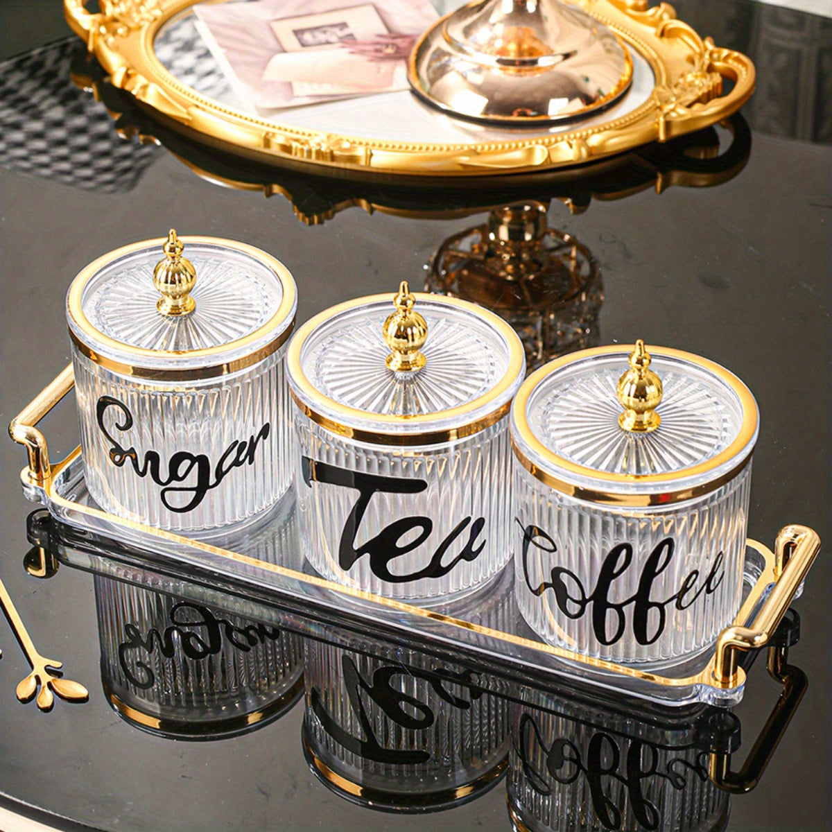 Nordic-Inspired Serving Tray Set with Candy Jar for Dried Fruits and Breakfast