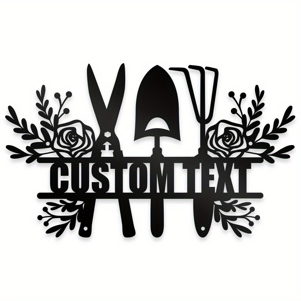 Shaxsiy bog' bog'bonligi uchun gul bilan bezatilgan metall yozuv taxtasi, bog' dekoratsiyasi uchun