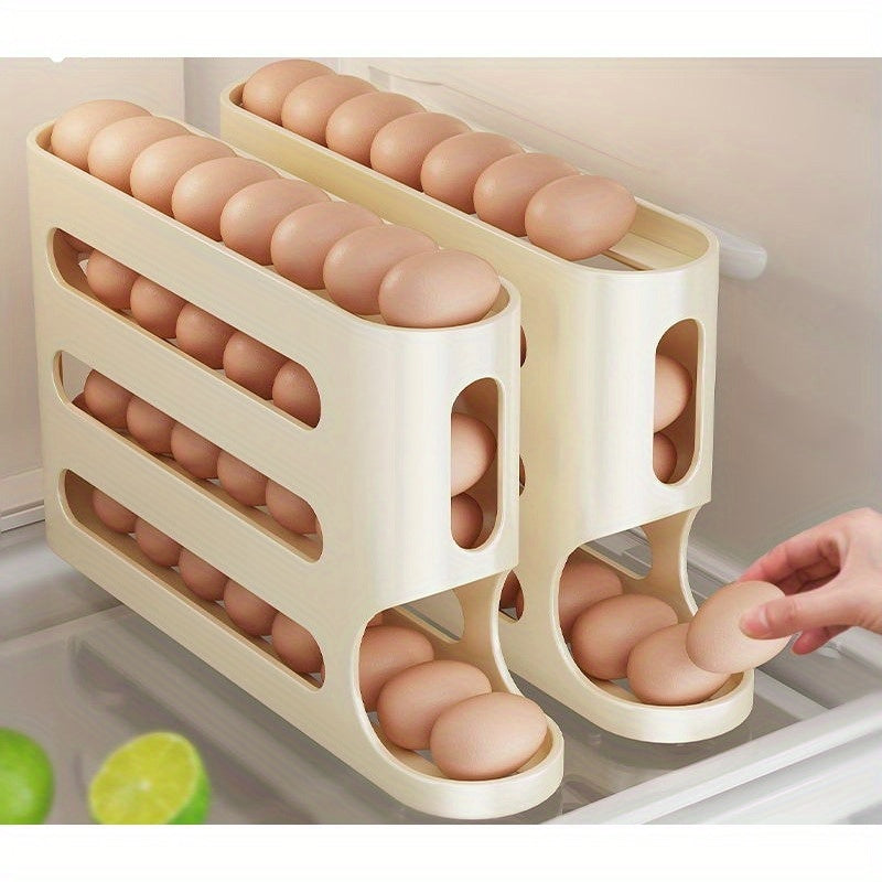 Egg Storage Box Automatic Rolling Food Grade Plastic No Battery