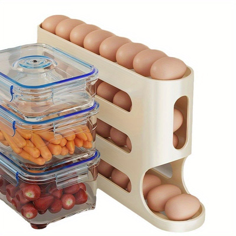 Egg Storage Box Automatic Rolling Food Grade Plastic No Battery