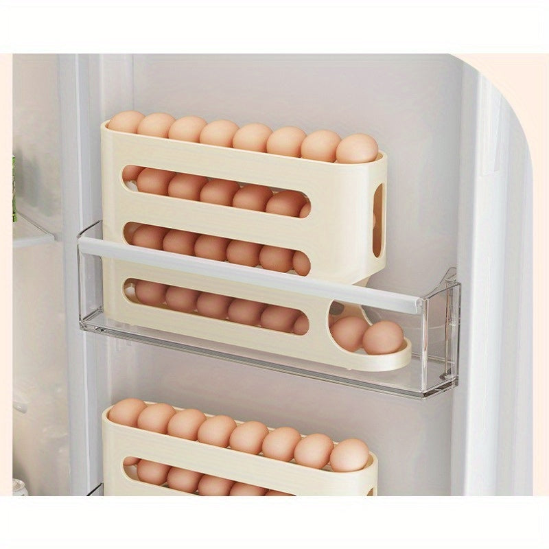 Egg Storage Box Automatic Rolling Food Grade Plastic No Battery