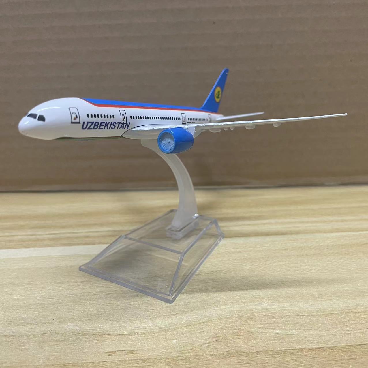 Blue Aluminum Alloy Model Airplane for Aviation Collectors and Office Decor