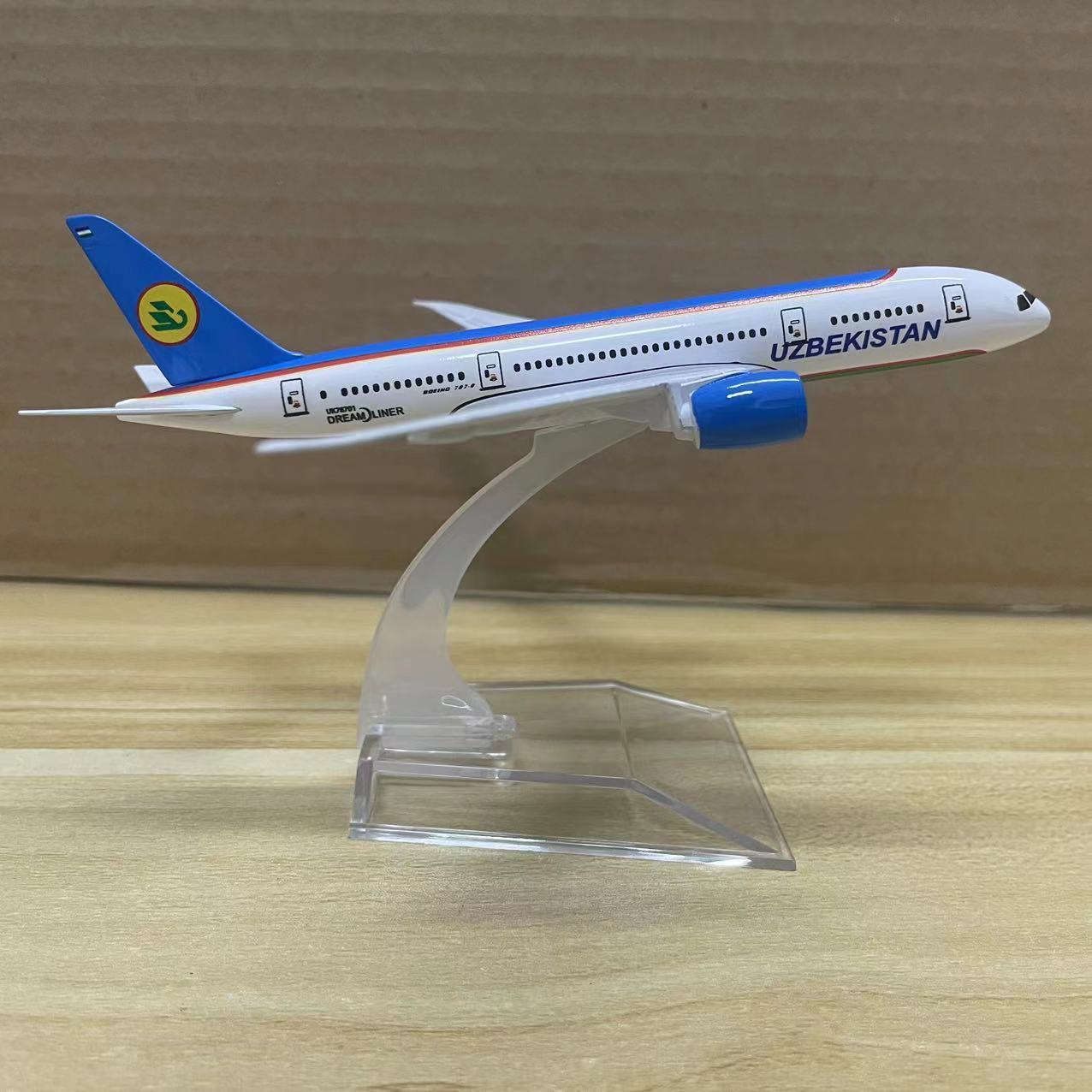 Blue Aluminum Alloy Model Airplane for Aviation Collectors and Office Decor