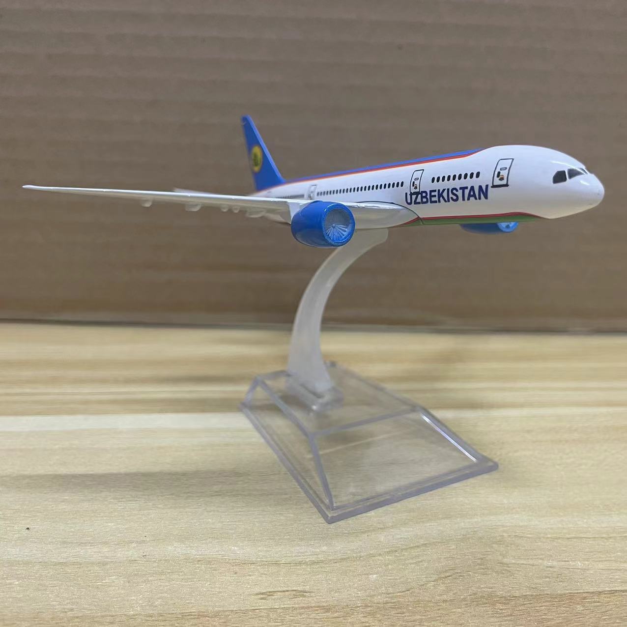 Blue Aluminum Alloy Model Airplane for Aviation Collectors and Office Decor