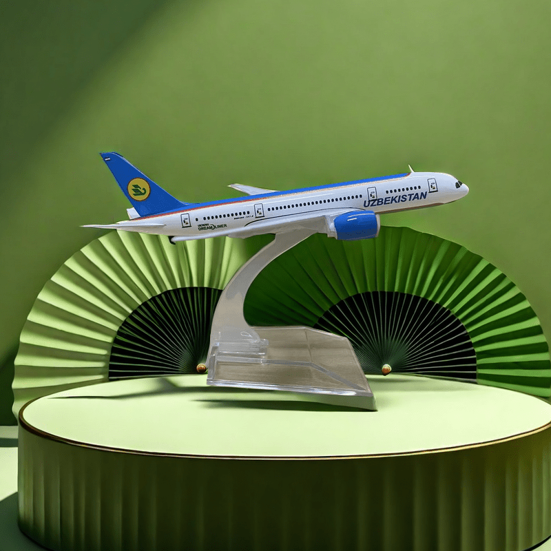 Blue Aluminum Alloy Model Airplane for Aviation Collectors and Office Decor