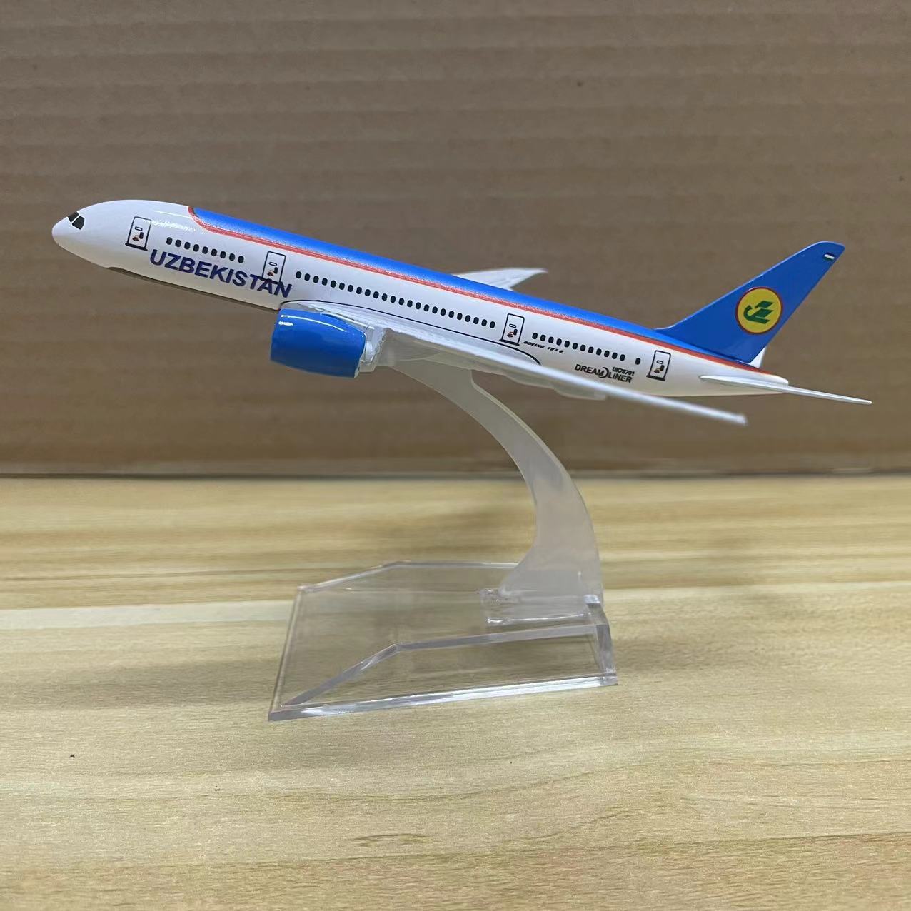 Blue Aluminum Alloy Model Airplane for Aviation Collectors and Office Decor